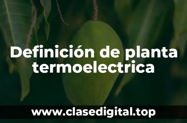 Definición de planta termoelectrica