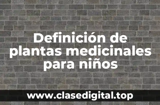 Definición de plantas medicinales para niños