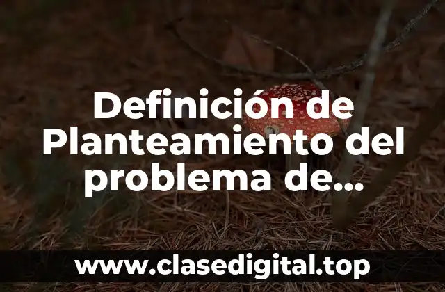 Definición de Planteamiento del problema de investigación