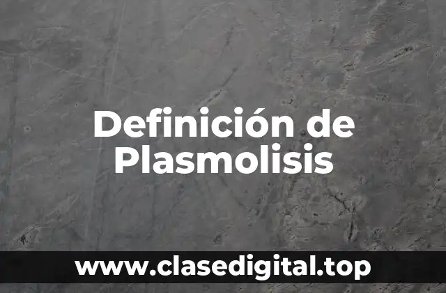Definición de Plasmolisis