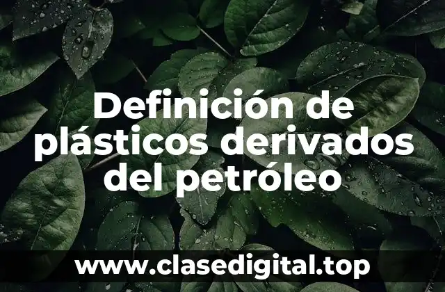 Ejemplos de plásticos derivados del petróleo