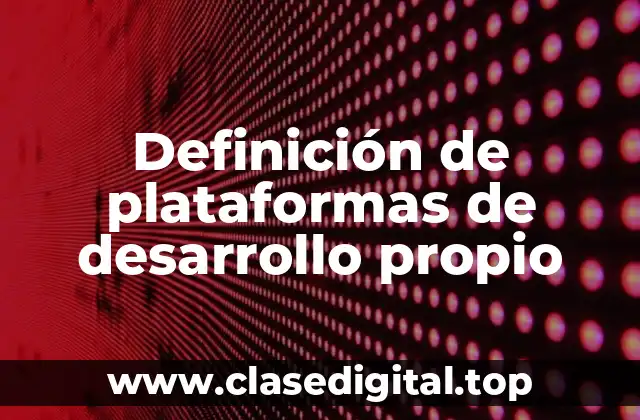 Definición de plataformas de desarrollo propio