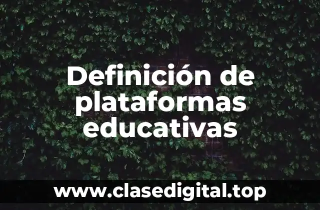 Definición de plataformas educativas