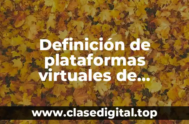 Ejemplos de plataformas virtuales de aprendizaje