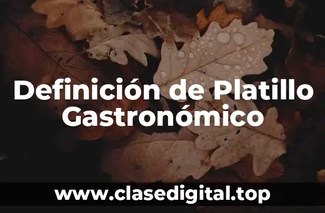 Definición de Platillo Gastronómico
