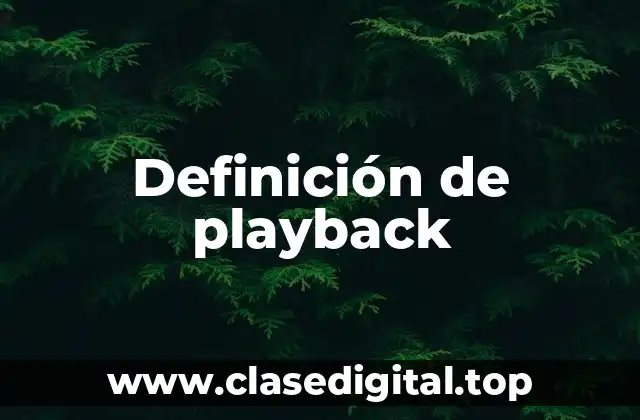 Definición de playback