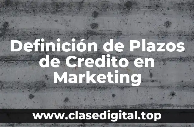 Definición de Plazos de Credito en Marketing