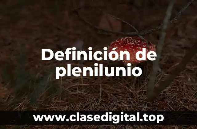 Definición de plenilunio