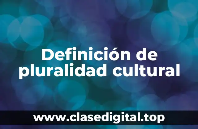 Definición de pluralidad cultural