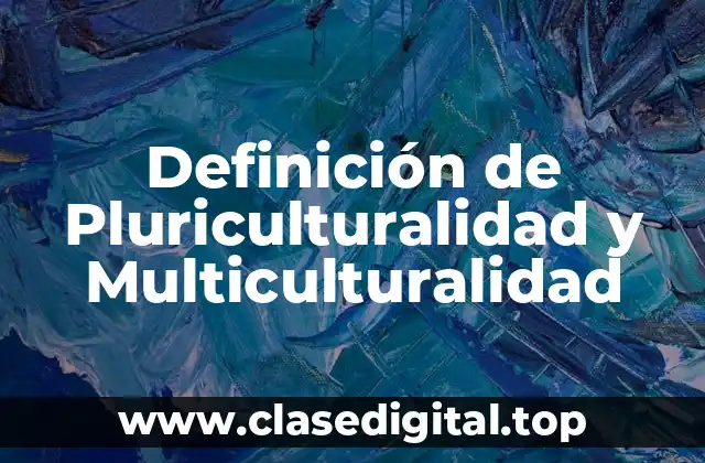 Definición de Pluriculturalidad y Multiculturalidad