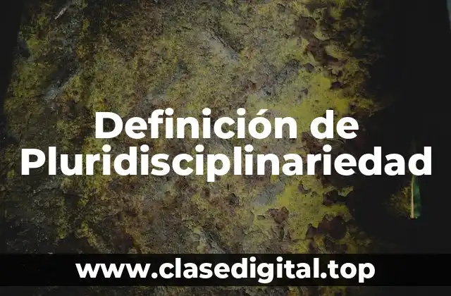 Definición de Pluridisciplinariedad