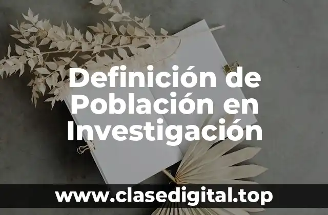 Definición de Población en Investigación