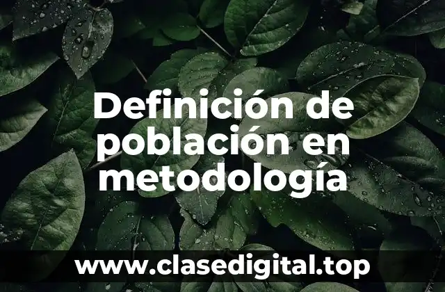 Definición de población en metodología