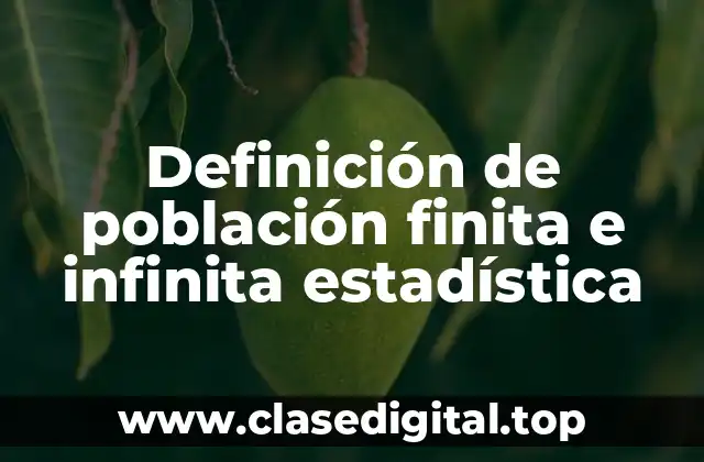 Ejemplos de población finita e infinita estadística