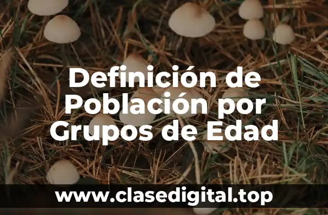 Definición de Población por Grupos de Edad