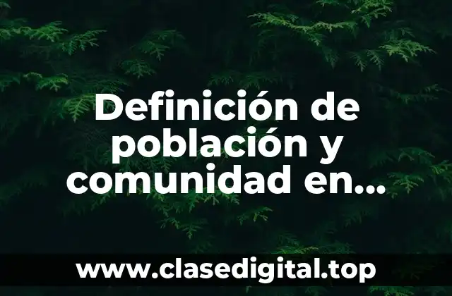 Definición técnica de población