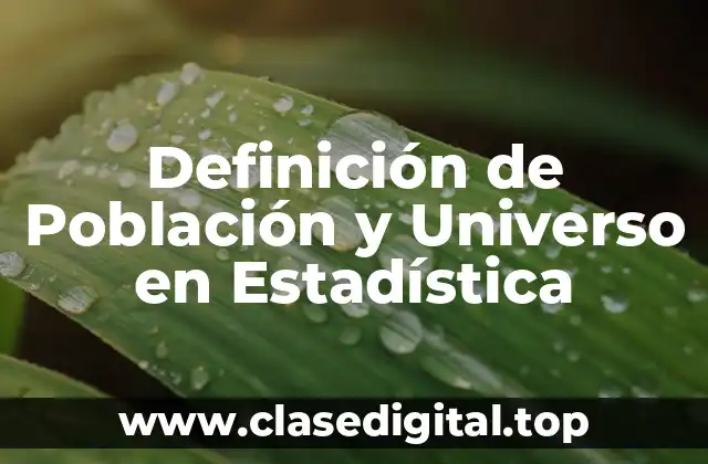 Definición de Población y Universo en Estadística