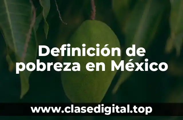 Definición de pobreza en México