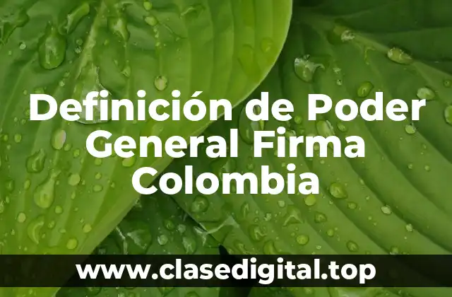 Ejemplos de Poder General Firma Colombia