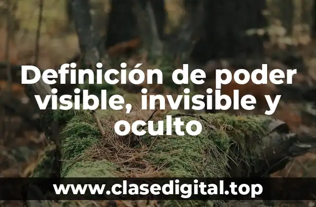 Definición de poder visible, invisible y oculto