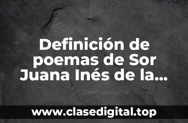 Definición de poemas de Sor Juana Inés de la Cruz