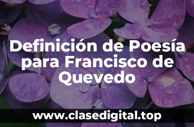 Definición de Poesía para Francisco de Quevedo