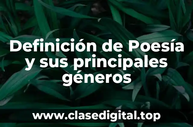 Definición de Poesía y sus principales géneros