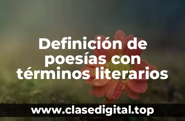 Definición de poesías con términos literarios
