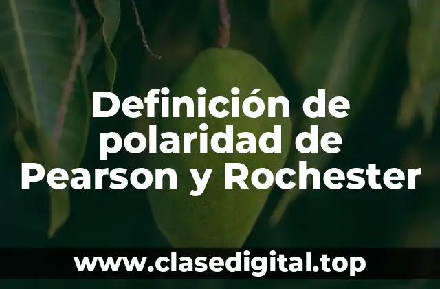 Definición de polaridad de Pearson y Rochester