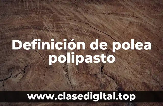 Definición de polea polipasto