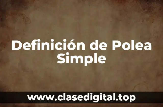 Definición de Polea Simple