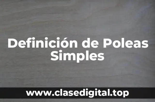 Definición técnica de polea simple