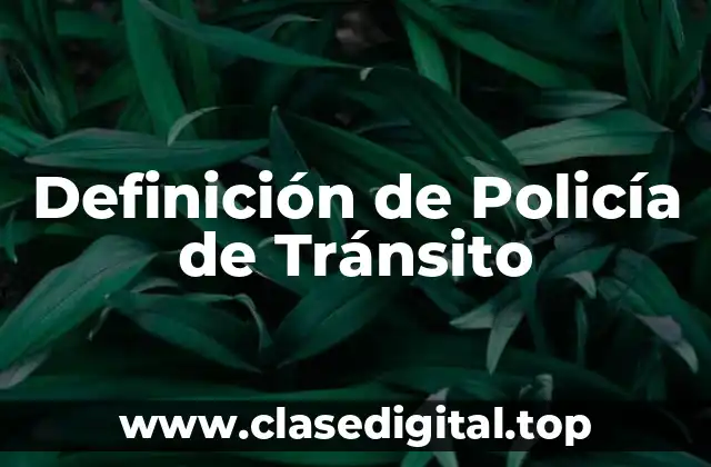 Definición de Policía de Tránsito