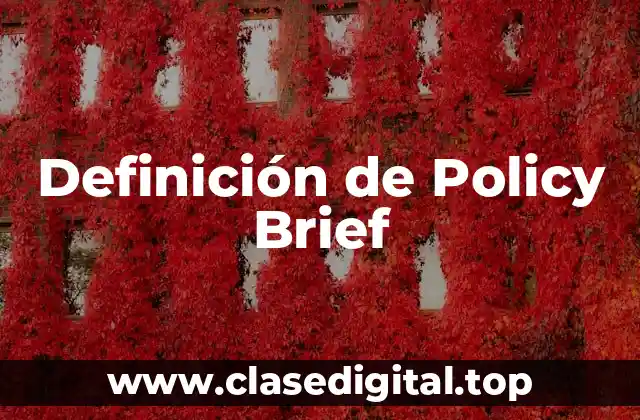 Definición de Policy Brief