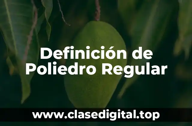 Definición de Poliedro Regular