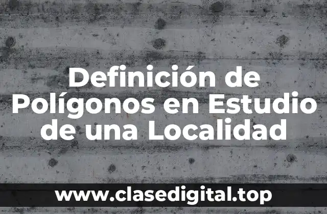 Definición de Polígonos en Estudio de una Localidad