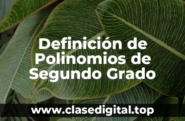 Definición de Polinomios de Segundo Grado