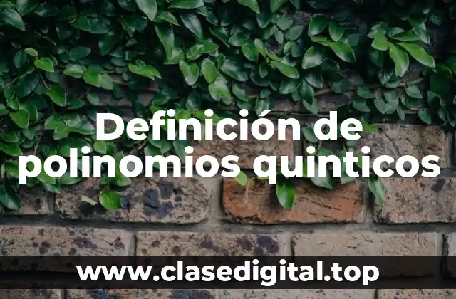 Ejemplos de polinomios quinticos