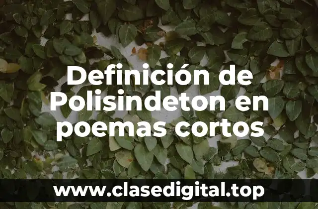 Definición de Polisindeton en poemas cortos