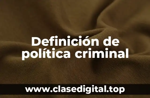 Definición de política criminal