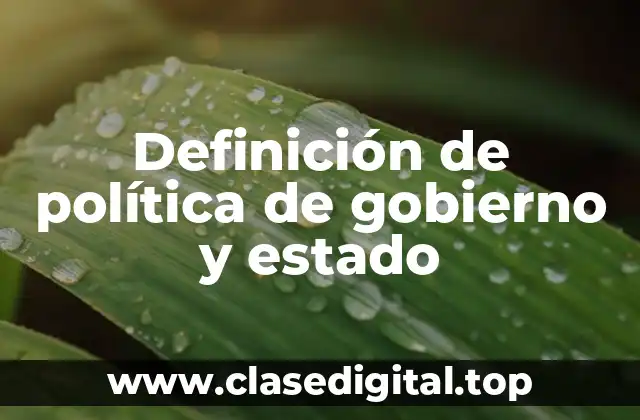 Definición de política de gobierno y estado