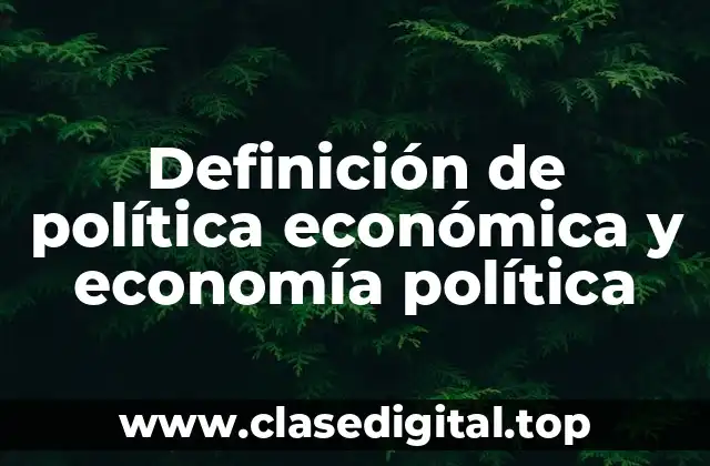Definición de política económica y economía política