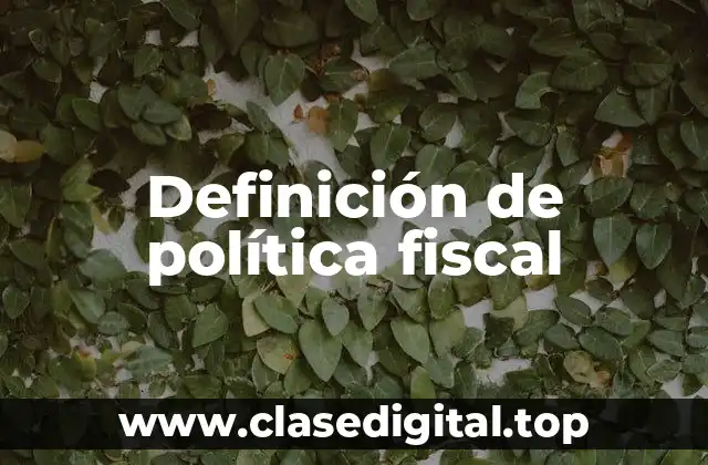Definición de política fiscal