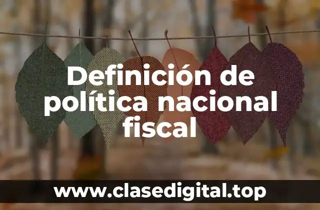 Definición de política nacional fiscal