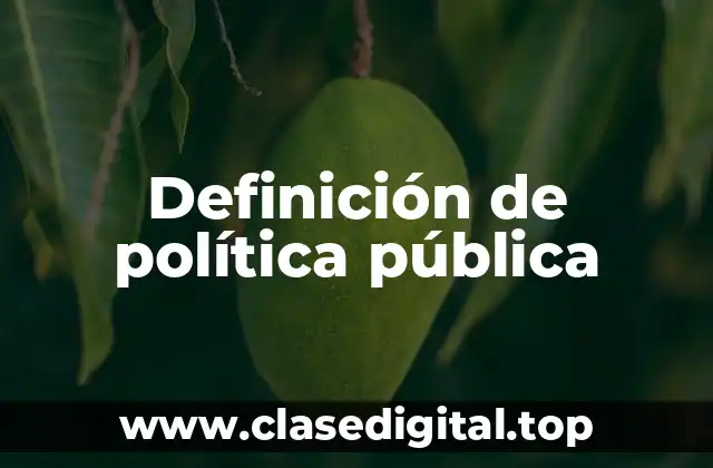 Ejemplos de política pública