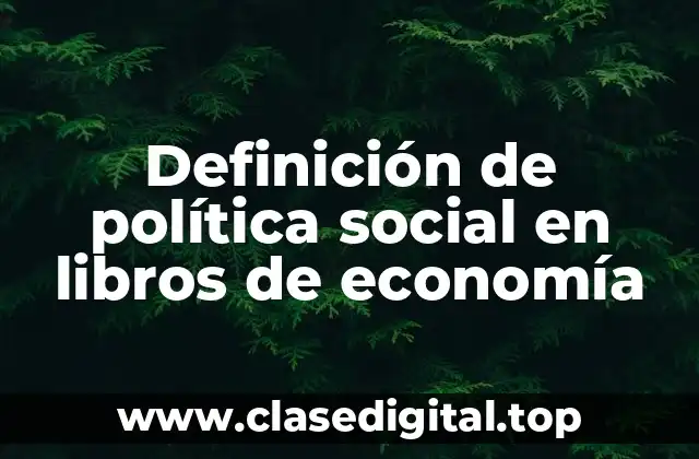 Definición de política social en libros de economía