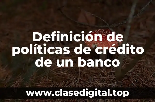 Definición de políticas de crédito de un banco