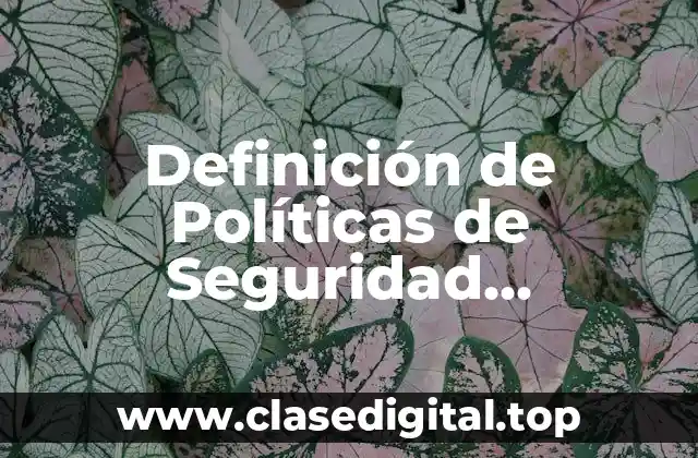 Definición Técnica de Políticas de Seguridad Informática