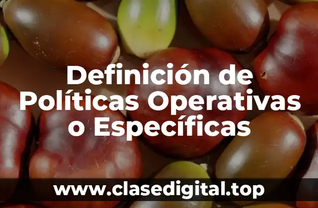 Ejemplos de Políticas Operativas o Específicas