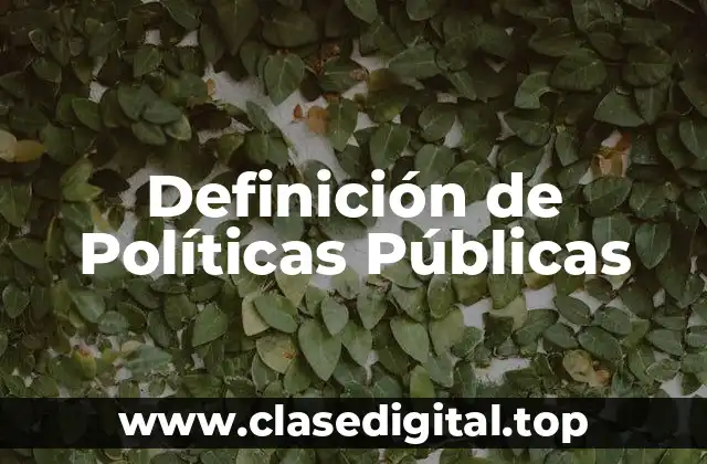 📗 Definición técnica de Política Pública